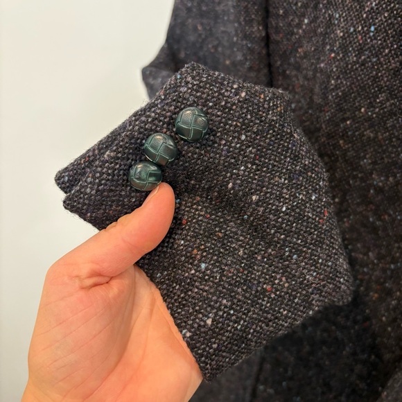 Vintage Scotland Wool Tweed Mens Gray Brown Sport Coat Blazer Jacket 42R - Picture 11 of 16